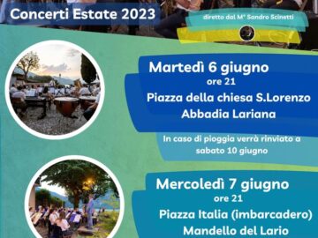 bandamandello concerti estate 2023 a Mandello del Lario e Abbadia Lariana